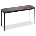 Furnorama Utility Table; Rectangular; 60w x 18d x 30h; Walnut/Black FU39516